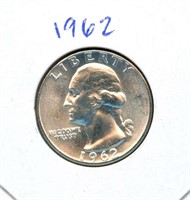 1962 Washington Uncirculated Silver Quarter