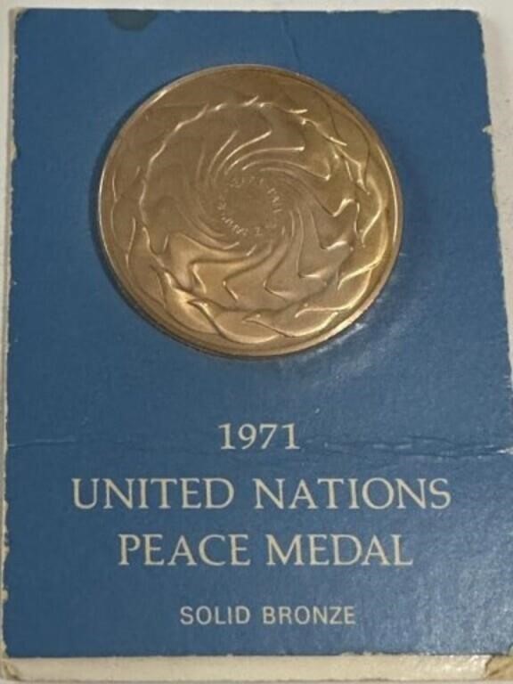 United Nations 1971 Peace Medal (Solid Bronze)