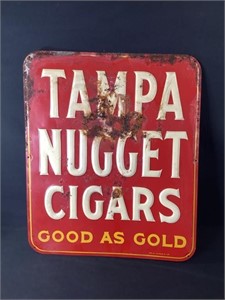 Vintage Tampa Nugget Cigars Metal Sign