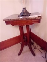 Eastlake Marble Top Lamp Table
