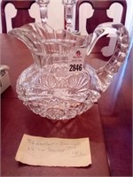 Antique Hawkes Cut Glass 6 1/2" Pitcher