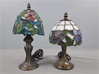 2x The Bid Slag Glass Table Lamp