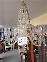 fancy hanging lamp w/glass prisms