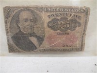 Antique 1870s Civil War 25 Cents Fractional