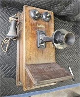 Western Electric oak antique wall telephone