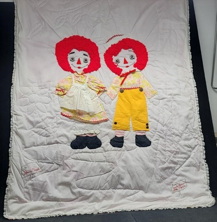 Creative Raggedy Ann & Andy Baby Blanket Vintage
