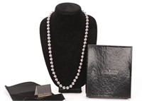 JOAN RIVERS Grey Pearl Necklace w/ Box