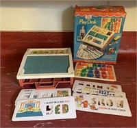 Vintage play school play desk w/ box