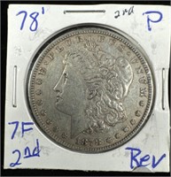 1978 7TF 2nd Rev. Silver Morgan Dollar