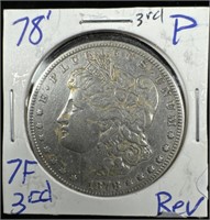 1878 7TF 3rd Rev. Silver Morgan Dollar