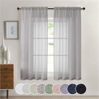 2 x 40 x 63  63-inch  OVZME Sheer Curtains  Faux L