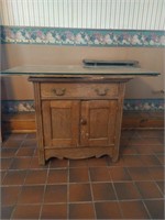 Antique Base, Plywood Top w/Glass
