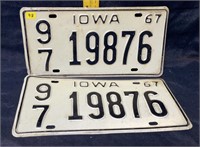 Iowa plates 1967