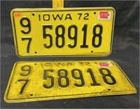 Iowa plates 1972