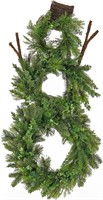 HGTV Home Collection Anti-UV Snowman Wreath, Green