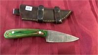 DEMASCUS STEEL KNIFE & SHEATH 3.5" BLADE