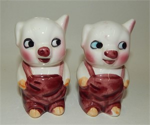 Vintage Anthropomorphic Pigs in Overalls