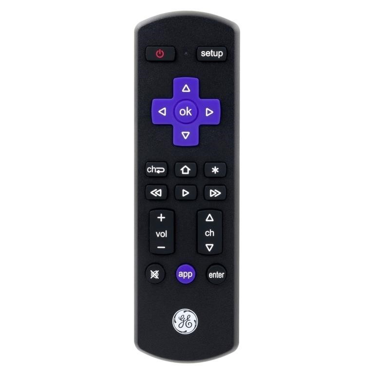 P855  GE Roku TV Remote Control Black