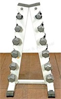 Cap Barbell Hex Dumbbell Rack W/ 12 Dumbbells