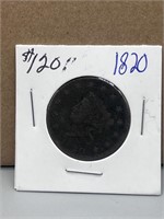 rare 1820 large cent