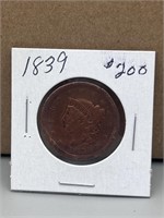 1839 large cent