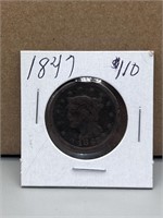 1847 large cent