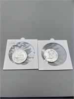 2 1968 40% Kennedy half dollars