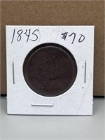 1845 large cent