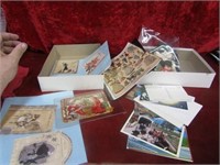 Antique Christmas cards and postcards.