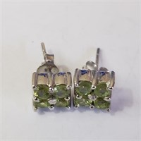 Silver Peridot Earrings