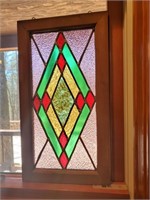 STAINED GLASS PANEL - 20" X 11"