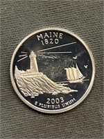 2003 S Proof 90% Silver Quarter Maine