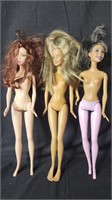 Lot of 3 Vintage Barbie Dolls 1999 Mattel Inc