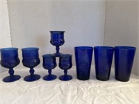 Blue stem ware, cups
