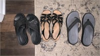 3 pairs of women’s sandals size 9 and 8