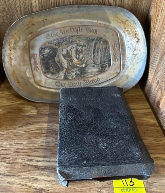 Vintage Bible & Bread tray