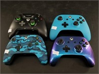 4 Xbox one controllers, after market, all wired, 1