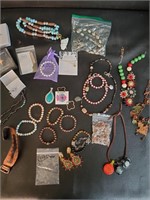 Eclectic Lot of Jewelry with Natural Stones & More