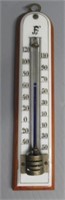 Thermometer on Wood. Hangs. Vintage. Original.