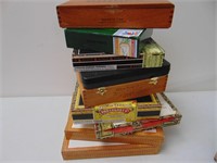 Mostly Wood Cigar Boxes Lot