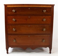 19th C. Cherry & Tiger Maple Chest of Drawers