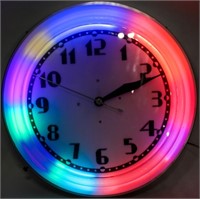 Vintage Large Neon Wall Clock