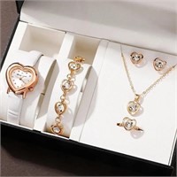 5pcs Women's Watch & Jewelry Set