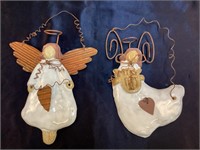 (2) Pottery Angel Wall Hangings