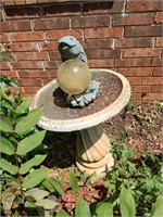 Concrete Bird Bath with Metal Top