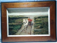 Horse Drawn Wagon with Women Painting