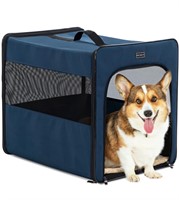 $65 Portable Dog Crate Navy Blue