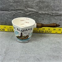 Souvenir of USS Alabama Ceramic/Wood Measuring Cup