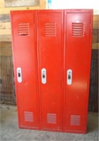 Three Red Lockers