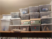 Collection of shoes in show boxes